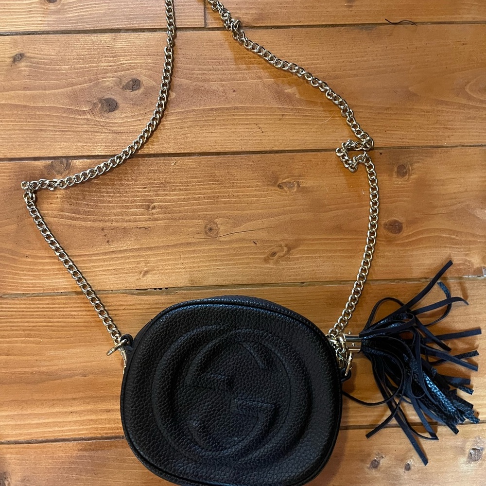 Black Leather Crossbody Bag